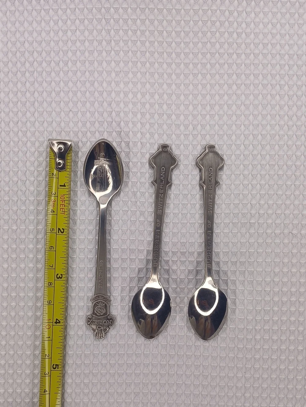 Vintage Rolex Bucherer Switzerland Lugano Souvenir Spoons - Set of 3